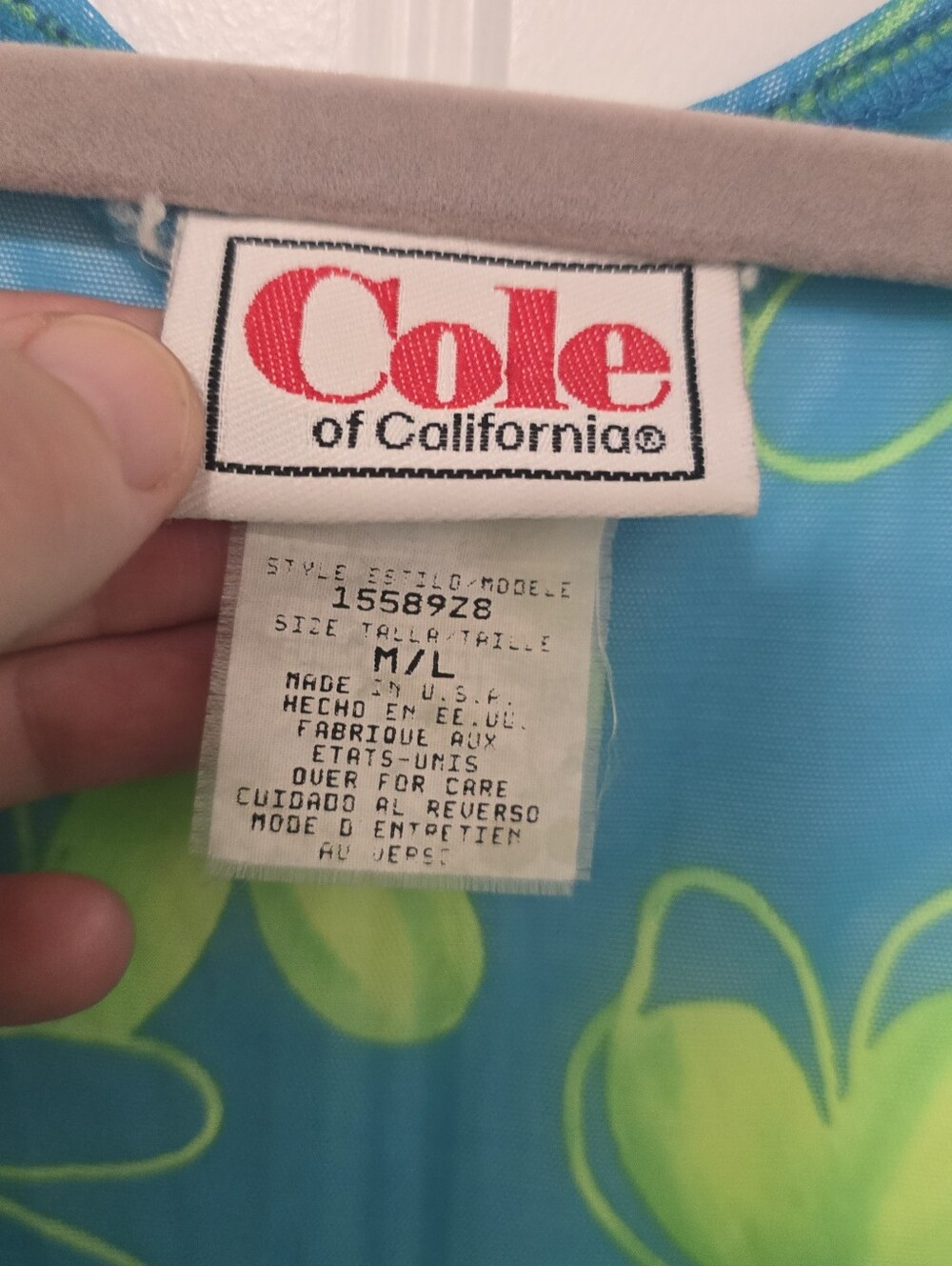 Vintage 90s Cole Of Of California Made In Usa Mesh Babydoll Swim Coverup - Picture 3 of 5
